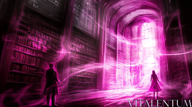 AI ART Mystical Library Scene