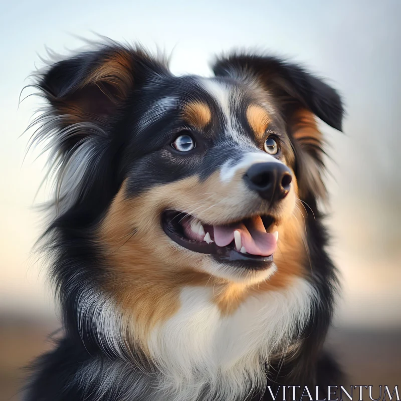 AI ART Happy Dog Close-Up