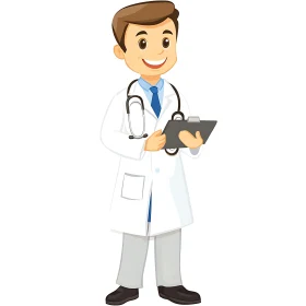 Friendly Doctor Cartoon Illustration