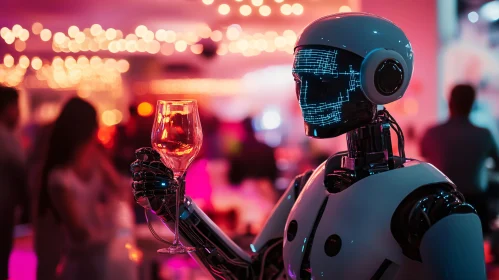 Robot at a Party with Wine