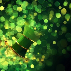 Green Object with Bokeh Circles