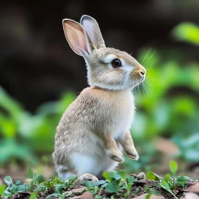 Charming Bunny in the Greenery