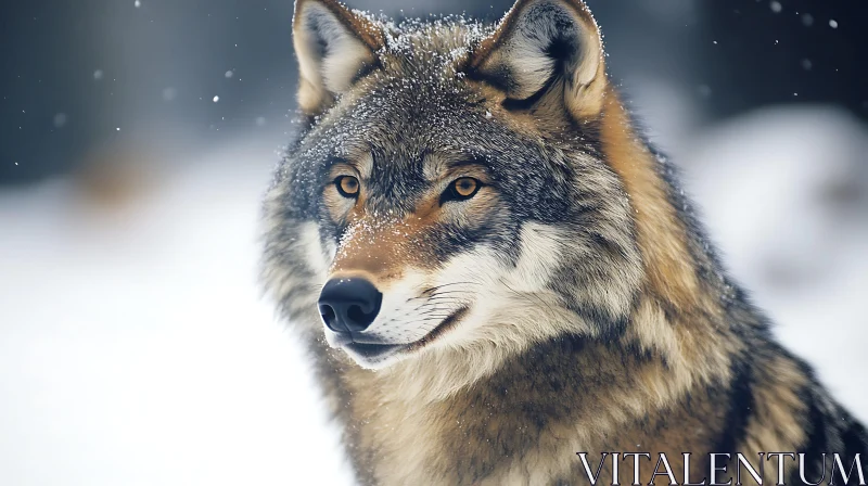 Winter Wolf Close-Up AI Image