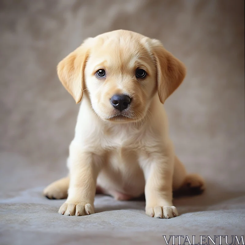 Young Cute Puppy with Golden Fur AI Image