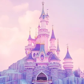 Magical Pink Castle with Turret Towers