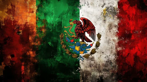 Weathered Mexico Flag Painting