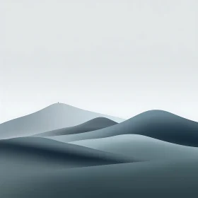 Serene Blue Hillscape Minimal Art