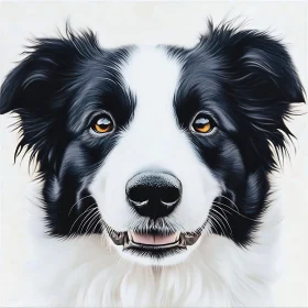 Detailed Border Collie Dog Portrait