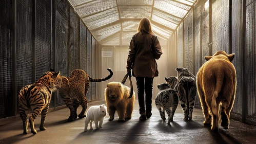 A Woman's Walk with Exotic Cats