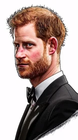 Portrait of Prince Harry in Formal Attire