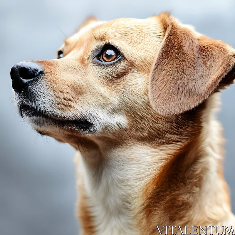 Detailed Dog Portrait with Blurred Background AI Image