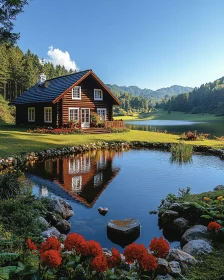 Tranquil Cabin by a Lake Surrounded by Nature