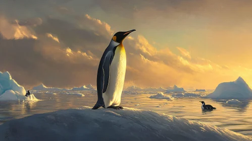 Penguin in Golden Light