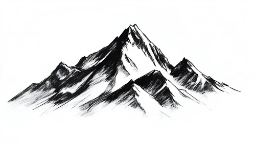 Bold Mountain Peak in Black and White