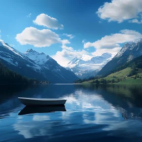 Tranquil Lake and Mountain View