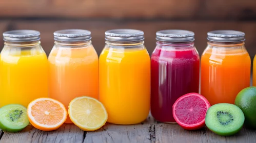 Colorful Fruit Juice Still Life