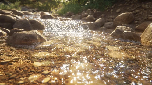 Glistening Stream in Nature