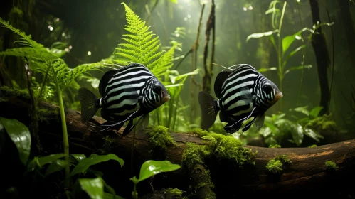 Striped Fish in Mysterious Jungle - Nature Wonders