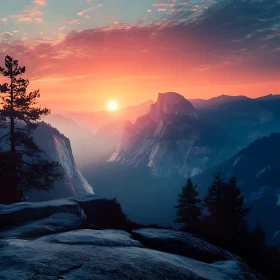 Golden Hour Over Mountain Peaks