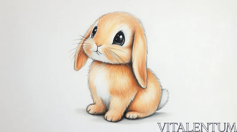 Charming Rabbit Drawing with Soft Fur AI Image