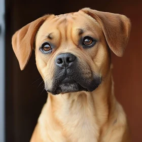 Inquisitive Dog with Gentle Expression - Close-Up