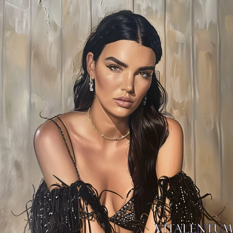 Kendall Jenner in Stylish Portrait AI Image