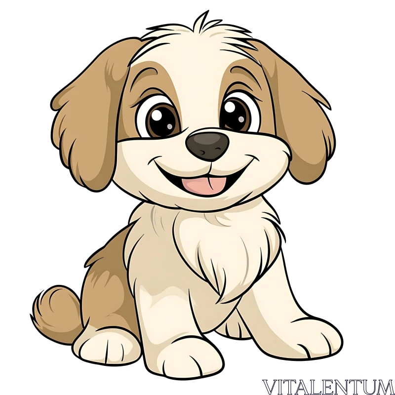 Adorable Cartoon Dog AI Image