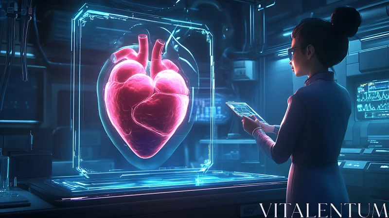 AI ART Advanced Medical Technology: Heart Hologram