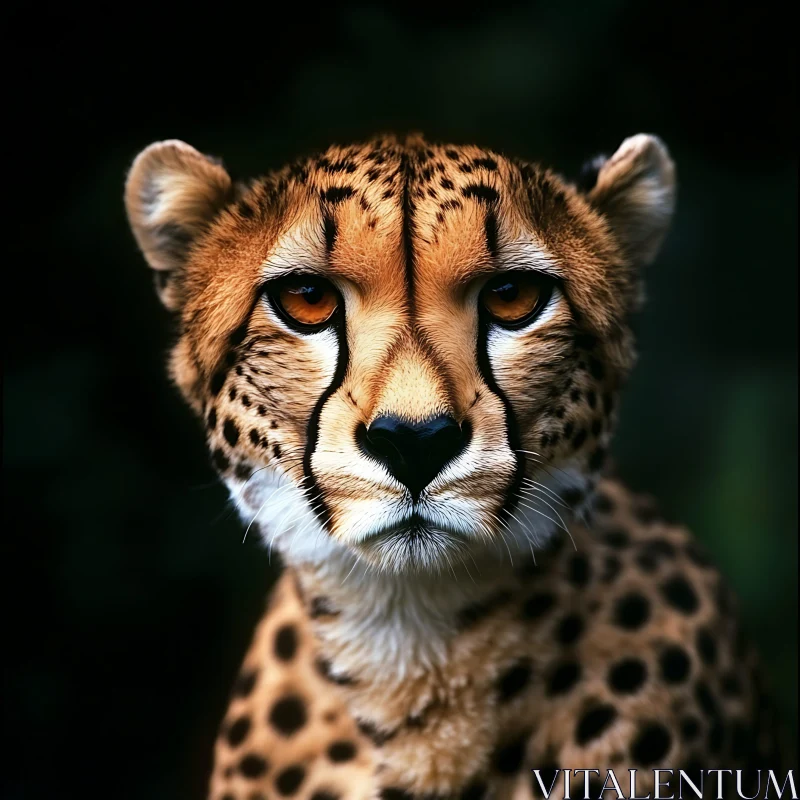 Cheetah's Intense Stare - Wildlife Portrait AI Image