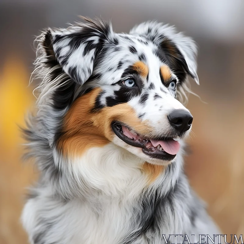 Beautiful Australian Shepherd Portrait AI Image