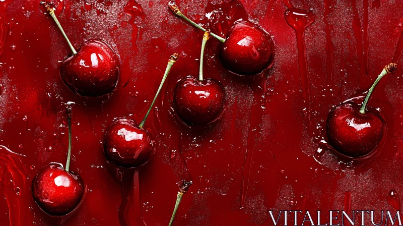 AI ART Cherries in Crimson