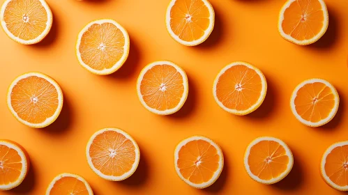 Citrus Fruit Arrangement on Orange Surface