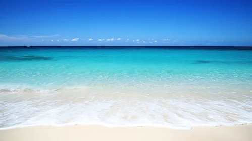 Tranquil Beach Scene with Turquoise Sea