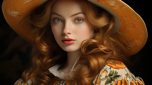 Detailed Portrait of a Girl with a Large Hat