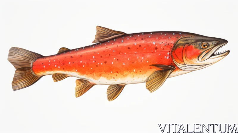 Editorial Illustration of a Large Freshwater Rainbow Trout AI Image