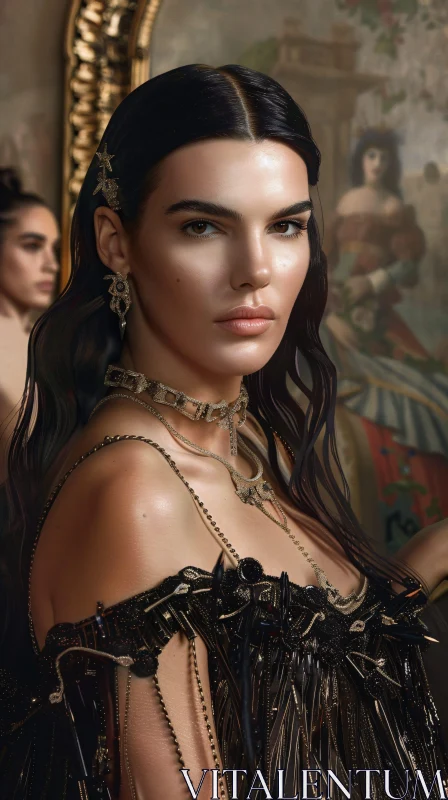 AI ART Sophisticated Portrait of Kendall Jenner