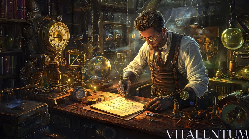 AI ART Inventor's Workshop: A Steampunk Dream