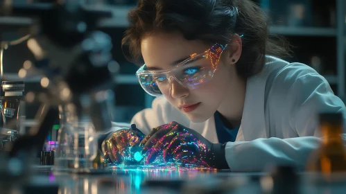 Woman Scientist in Tech Lab