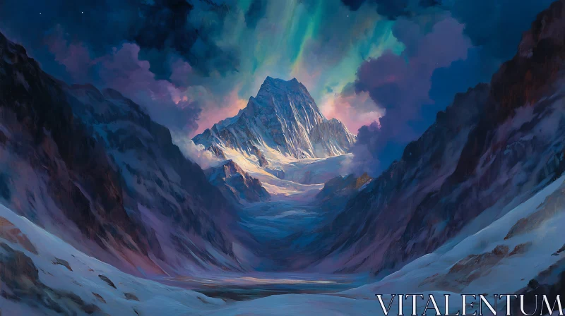 AI ART Twilight Mountain Range