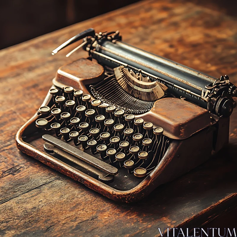 Antique Typewriter Still Life AI Image