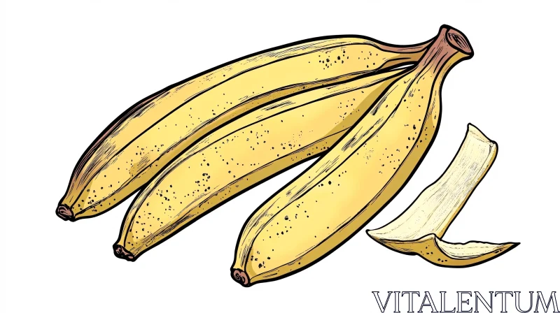 Whimsical Banana Illustration AI Image