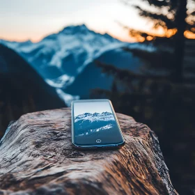 Mobile Phone with Mountain View