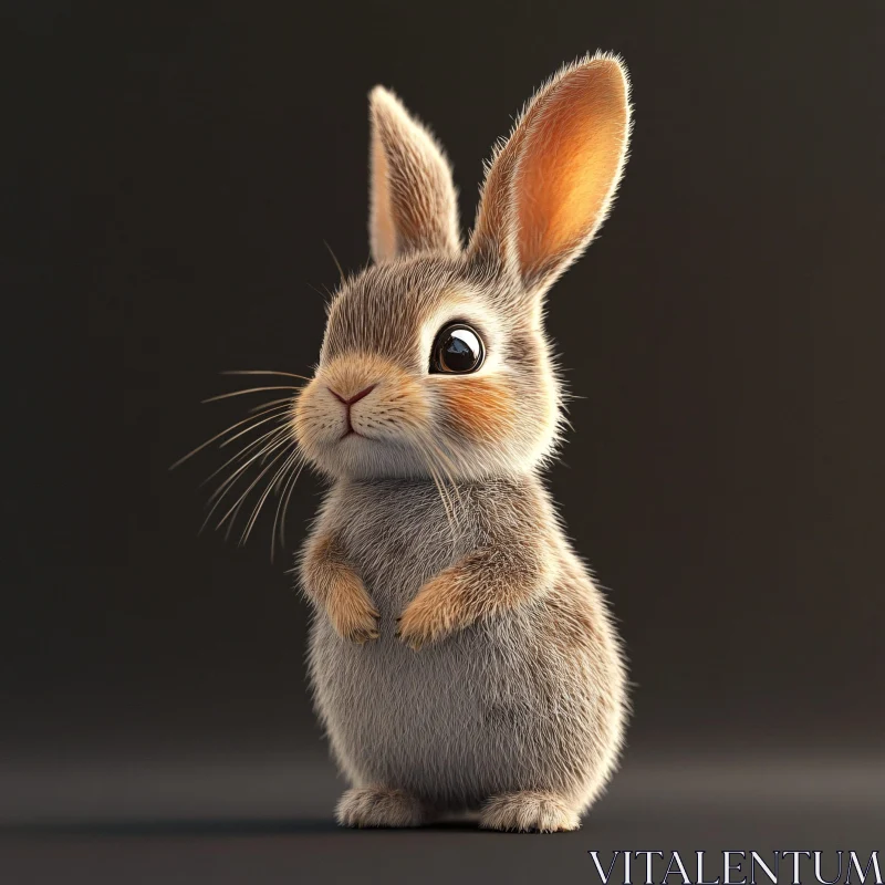 Charming Bunny with Big Eyes AI Image