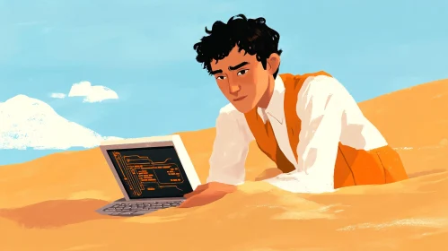 Laptop in Desert