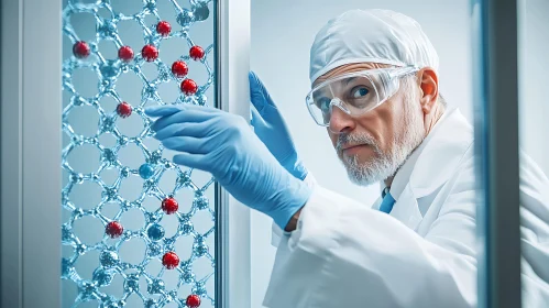 Lab Research: Scientist Examining Molecule