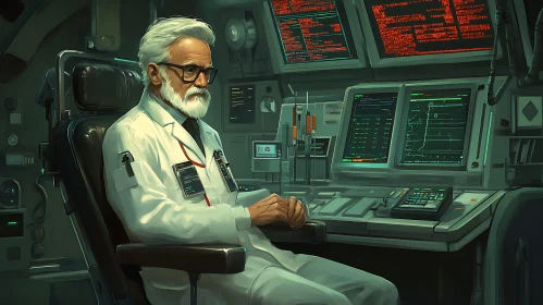 Lab Scientist at Computer Console