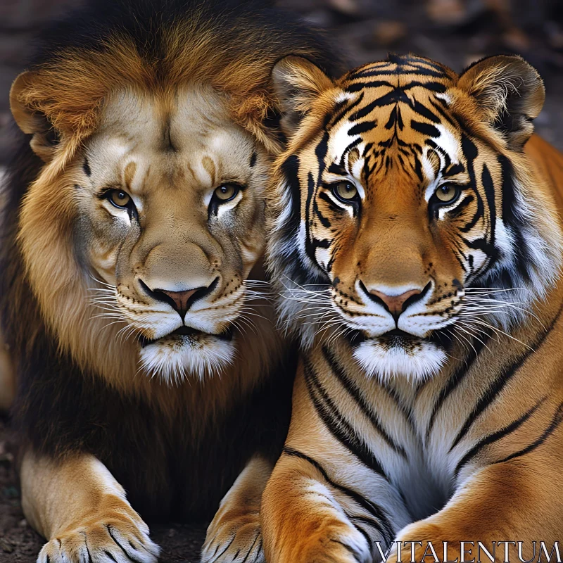 King and Stripes: A Wild Duo AI Image