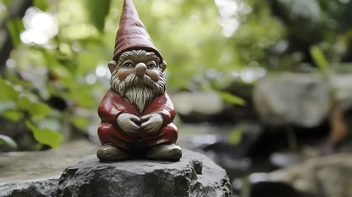 Red-Hatted Gnome Garden Ornament