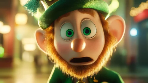 Astonished Leprechaun Portrait