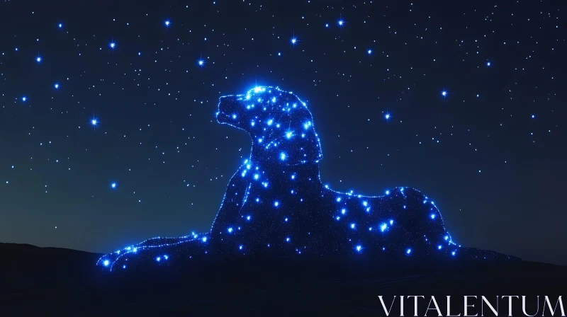 AI ART Star Dog Under Night Sky